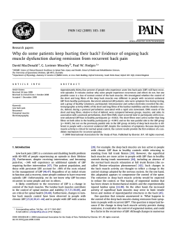 Why do some patients keep hurting their back? Evidence of... muscle dysfunction during remission from recurrent back pain