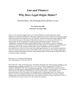 Law and Finance: Why Does Legal Origin Matter?