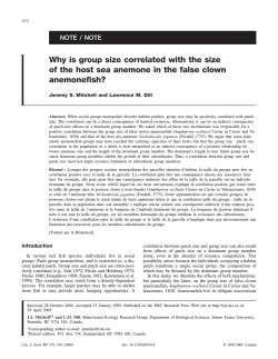 Why is group size correlated with the size anemonefish? NOTE / NOTE