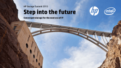 Step into the future HP Storage Summit 2013