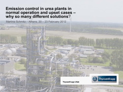 Emission control in urea plants in why so many different solutions
