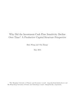 Why Did the Investment-Cash Flow Sensitivity Decline