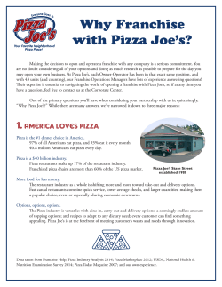 Why Franchise with Pizza Joe’s?