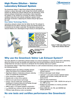 High Plume Dilution - Vektor Laboratory Exhaust System