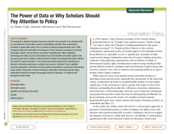 I The Power of Data or Why Scholars Should Information Policy