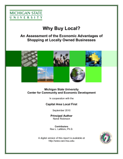 Why Buy Local? An Assessment of the Economic Advantages of