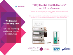 “Why Mental Health Matters” an HR conference #WMHM