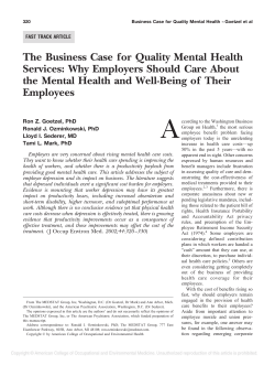 The Business Case for Quality Mental Health