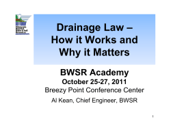 Drainage Law – How it Works and Why it Matters BWSR Academy