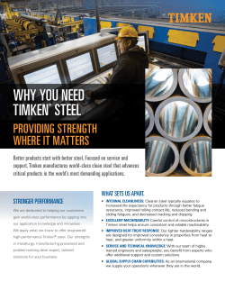 Why yoU Need TimkeN STeel providiNg STreNgTh