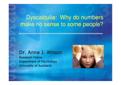 Dyscalculia:  Why do numbers make no sense to some people?