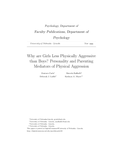 Why are Girls Less Physically Aggressive than Boys? Personality and Parenting