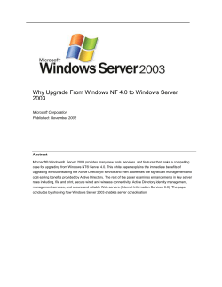 Why Upgrade From Windows NT 4.0 to Windows Server 2003  Microsoft Corporation