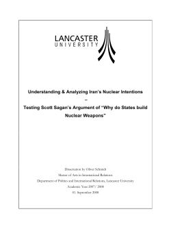 Understanding &amp; Analyzing Iran’s Nuclear Intentions –