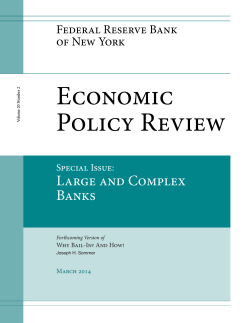 Economic Policy Review Large and Complex Banks