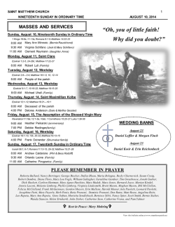 Saint Matthew Church Bulletin - August 10, 2014