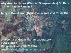 Pterois In Their Native Ranges? University of Guam Marine Laboratory