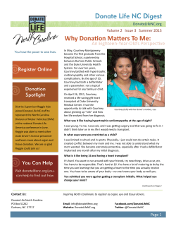 Why Donation Matters To Me: An Eighteen-Year-Old’s Perspective DonateLifeNC.org