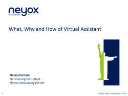 What, Why and How of Virtual Assistant Neeraj Parnami Outsourcing Consultant