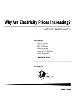 Why Are Electricity Prices Increasing? An Industry-Wide Perspective Prepared by: Prepared for: