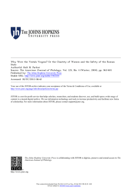 Why Were the Vestals Virgins? Or the Chastity of Women... State Author(s): Holt N. Parker