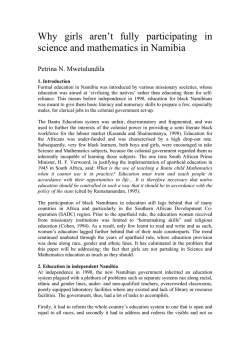 Why girls aren&rsquo;t fully participating in science and mathematics in Namibia