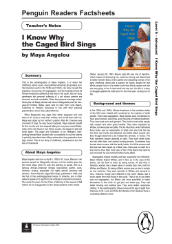 Penguin Readers Factsheets I Know Why the Caged Bird Sings by Maya Angelou