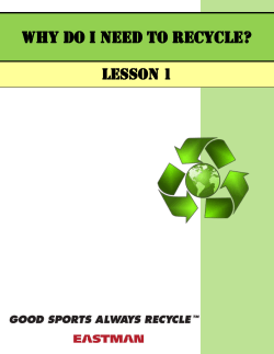 Why Do I Need to Recycle? LESSON 1
