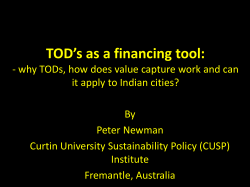 TOD’s as a financing tool: