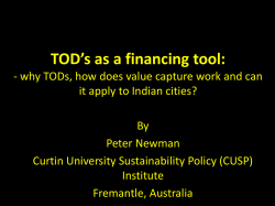 TOD&rsquo;s as a financing tool: