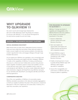 WHY UPGRADE TO QLIKVIEW 11 FIVE REASONS TO UPGRADE