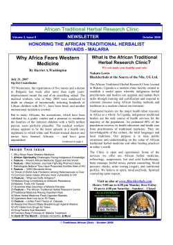 African Traditional Herbal Research Clinic Why Africa Fears Western Medicine NEWSLETTER