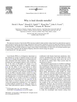 Why is lead dioxide metallic? David J. Payne , Russell G. Egdell