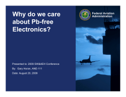 Why do we care about Pb-free Electronics? Federal Aviation