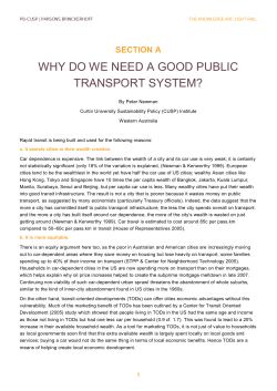 WHY DO WE NEED A GOOD PUBLIC TRANSPORT SYSTEM? SECTION A