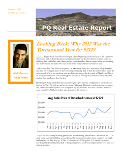 PQ Real Estate Report Looking Back: Why 2012 Was the