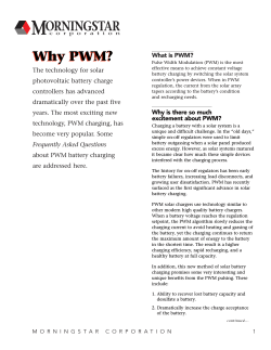 Why PWM? What is PWM? The technology for solar