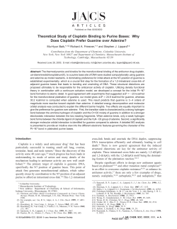 Theoretical Study of Cisplatin Binding to Purine Bases: Why