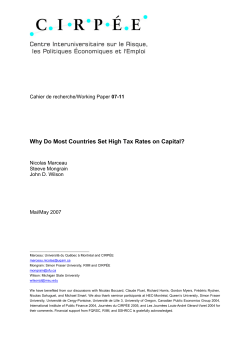 Why Do Most Countries Set High Tax Rates on Capital?  07-11