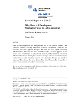 Research Paper No. 2006/12 Guillermo Rozenwurcel  Why Have All Development