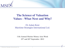 The Science of Valuation Values - What Next and Why?