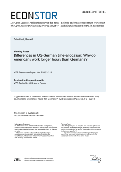 econ stor Differences in US-German time-allocation: Why do