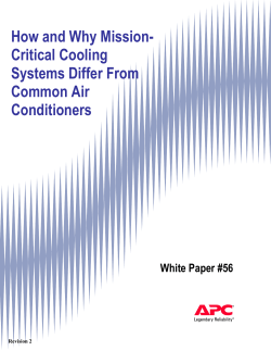 How and Why Mission- Critical Cooling Systems Differ From Common Air