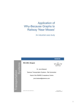 Application of Why-Because Graphs to Railway 'Near Misses' An industrial case study