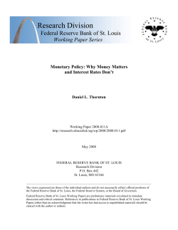 Research Division Federal Reserve Bank of St. Louis  Working Paper Series