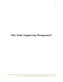 Why Study Engineering Management?  1