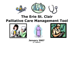 The Erie St. Clair Palliative Care Management Tool  January 2007