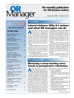 A Lateral violence: Why it&rsquo;s serious and what OR managers can do