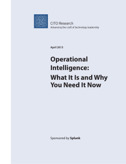 Operational Intelligence: What It Is and Why You Need It Now