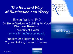 The How and Why of Rumination and Worry